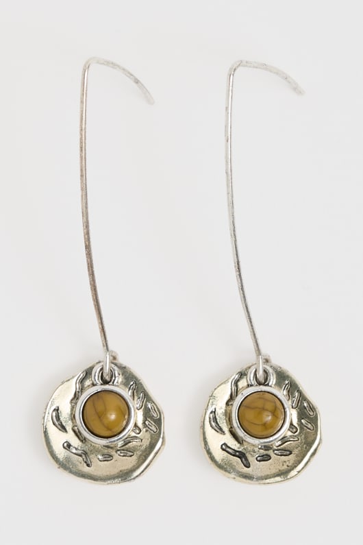 double disc drop earrings