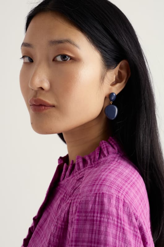 snowdrop resin bead earrings