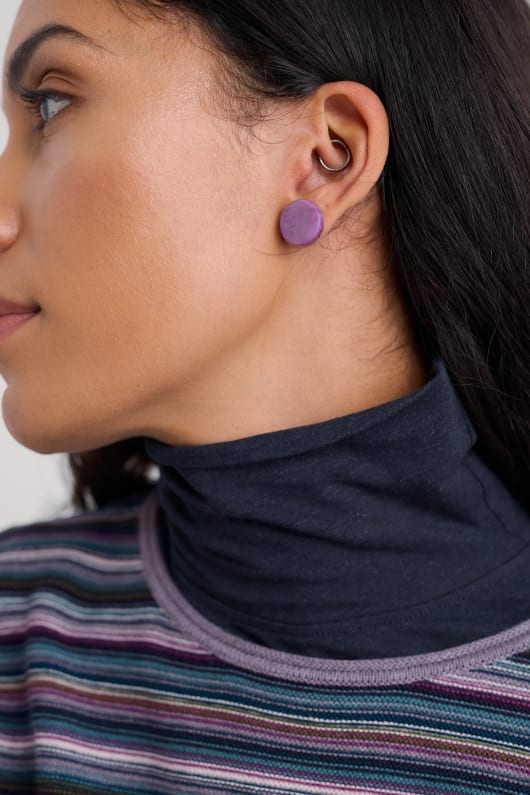 ballowall circle stud earrings