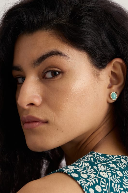dewi brass stud earrings