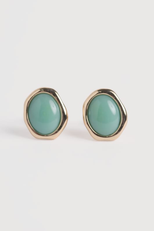 dewi brass stud earrings