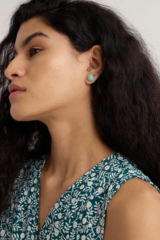 dewi brass stud earrings
