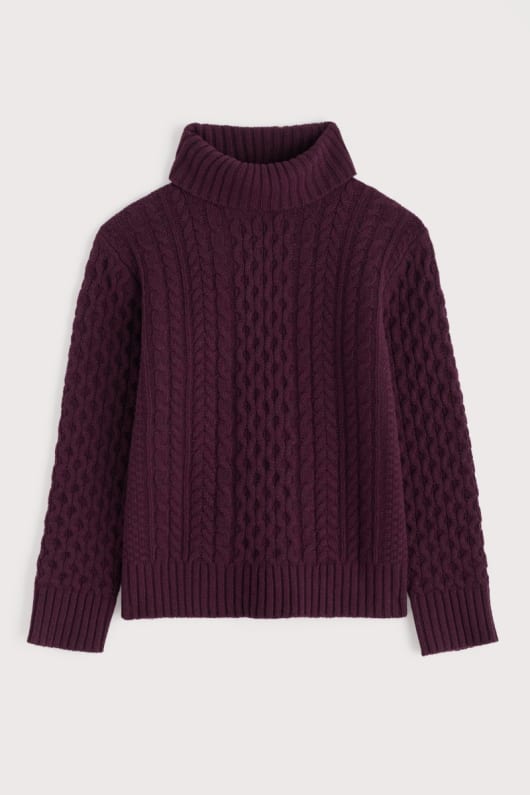 pine forest cable knit merino jumper
