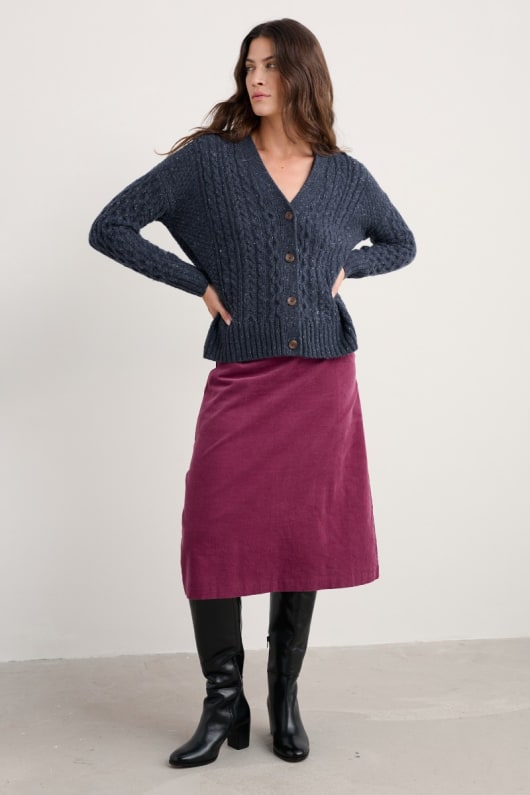newlyn cardigan made with merino wool