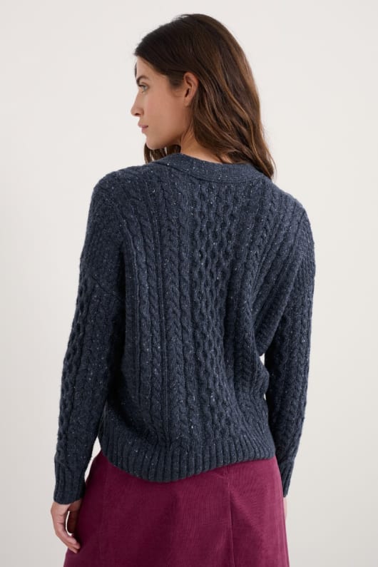 newlyn cardigan made with merino wool