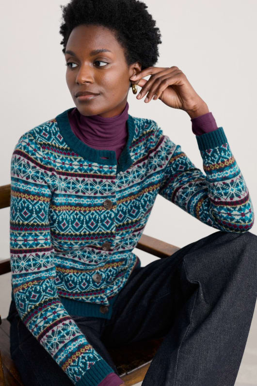 percella cove fair isle cardigan
