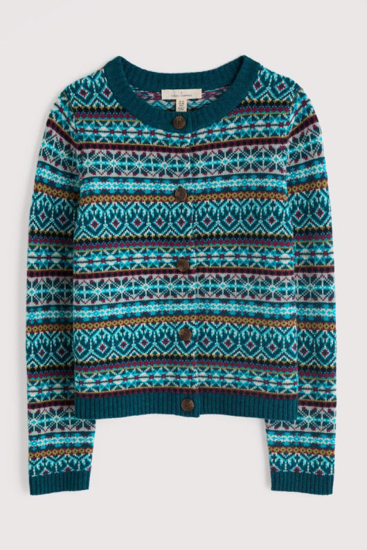 percella cove fair isle cardigan
