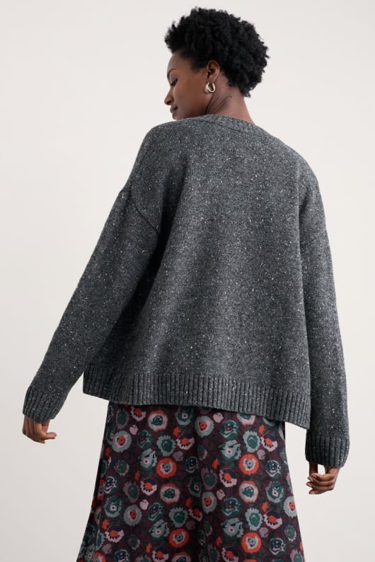 harbour sands chunky crew neck cardigan