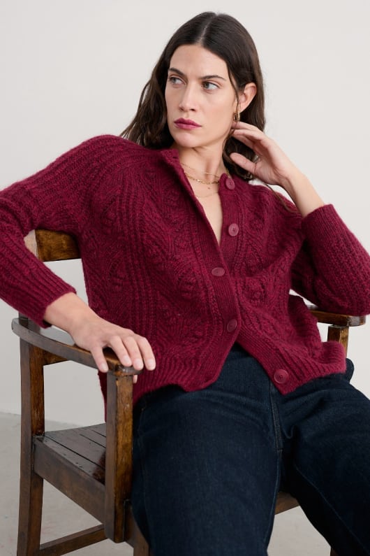 sand thistle mohair-blend cardigan