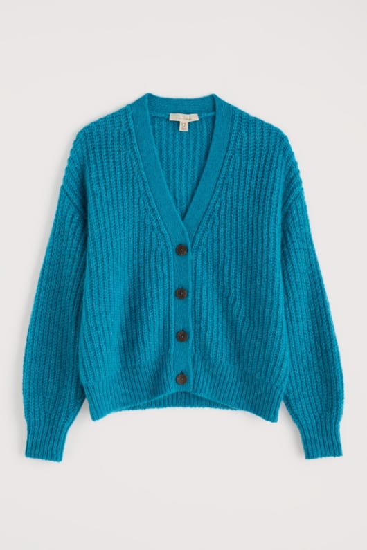 brushwork v-neck cardigan with mohair