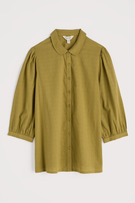 hope cottage organic cotton check blouse