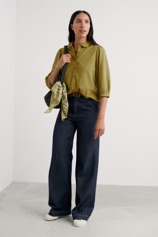 hope cottage organic cotton check blouse