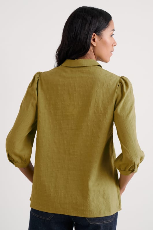 hope cottage organic cotton check blouse