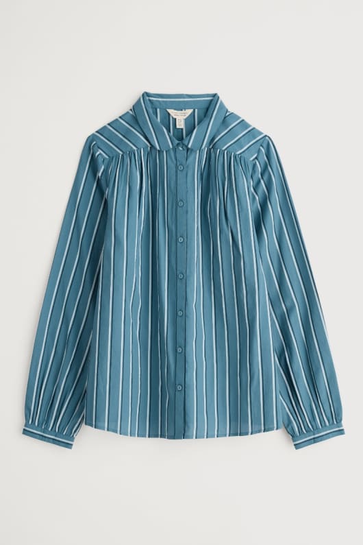 spiral flight striped shirt in gots-certified organic cotton