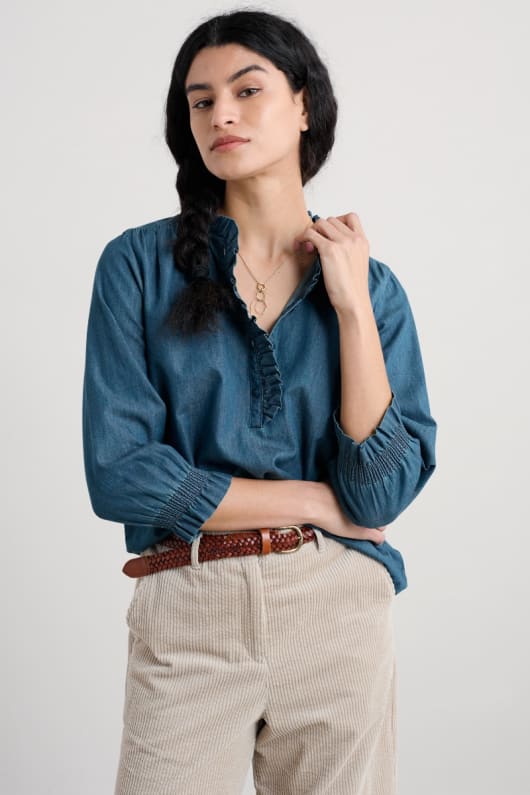 feather star chambray top