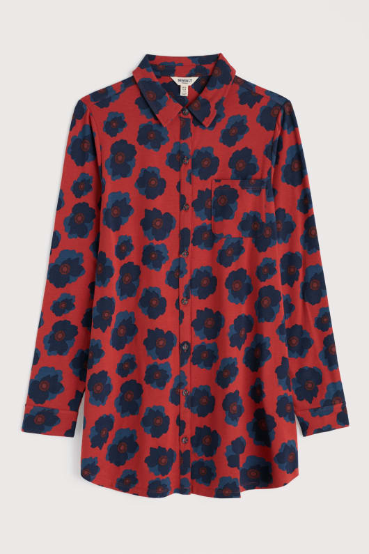 dove plant jersey button-through tunic