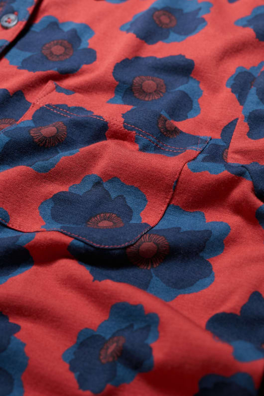 dove plant jersey button-through tunic