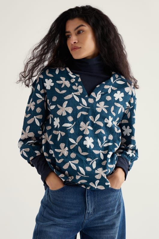 streamlet swing-shape top in gots-certified organic cotton