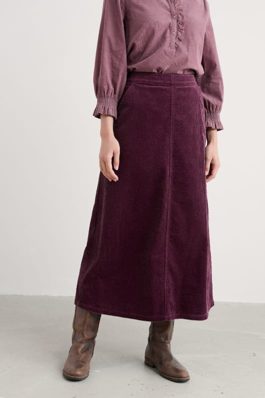window wren cord midi skirt
