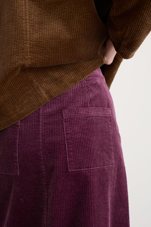window wren cord midi skirt