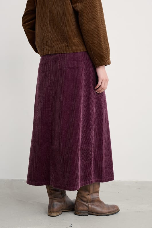 window wren cord midi skirt