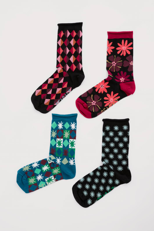 gift box of 4 womens arty geometric socks