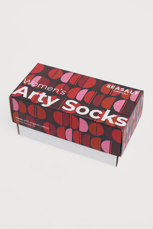 gift box of 4 womens arty geometric socks