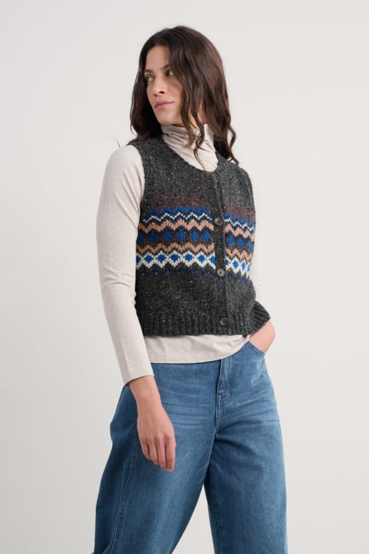 golden light knitted vest