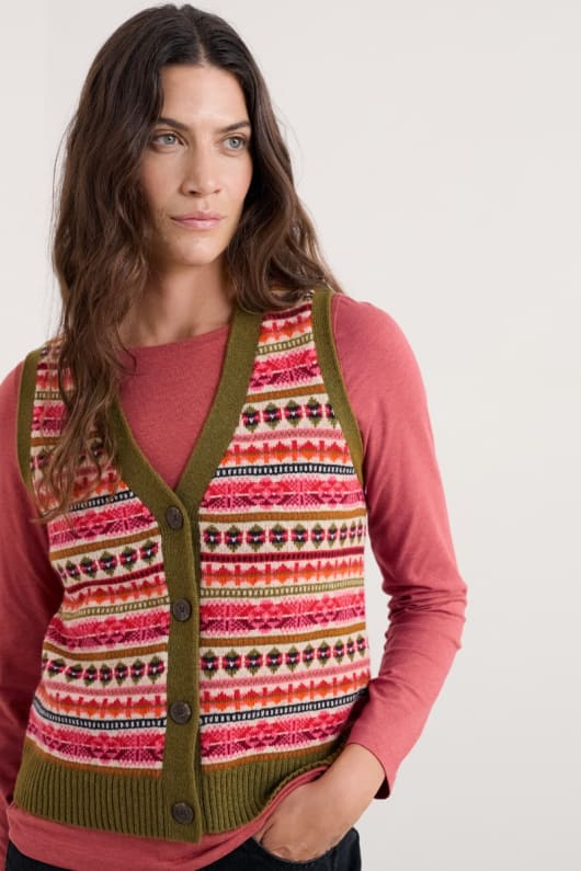 percella cove merino wool waistcoat vest