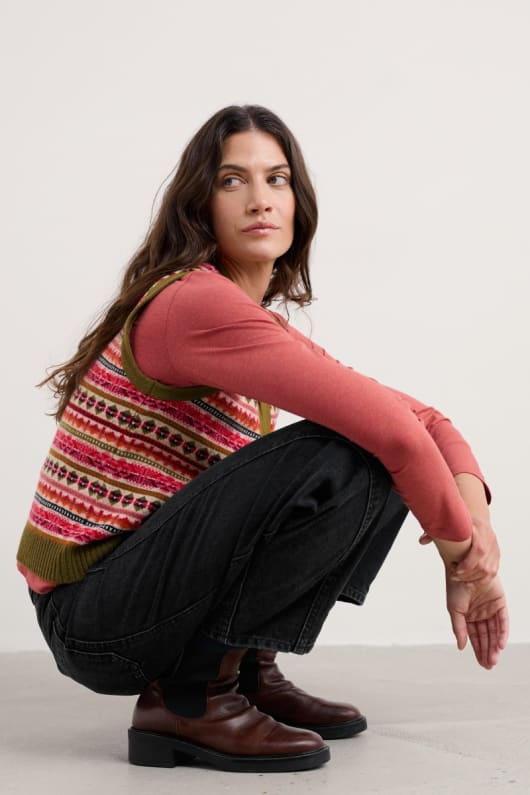 percella cove merino wool waistcoat vest