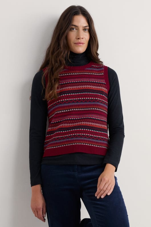 percella cove fair isle knitted vest