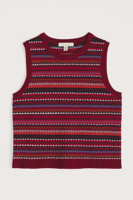 percella cove fair isle knitted vest