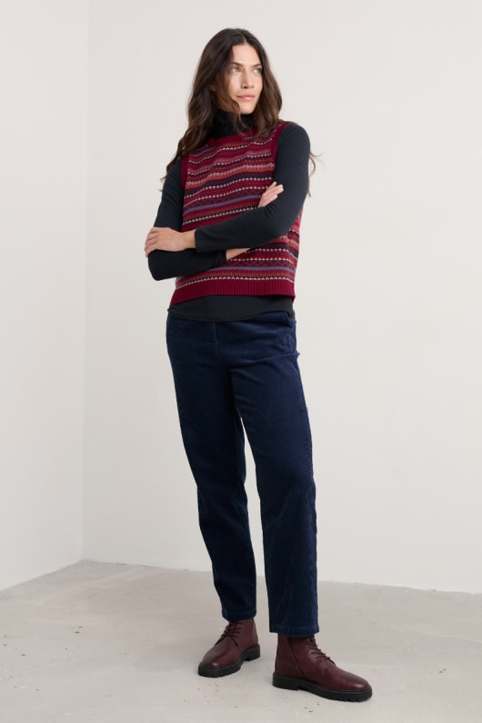percella cove fair isle knitted vest