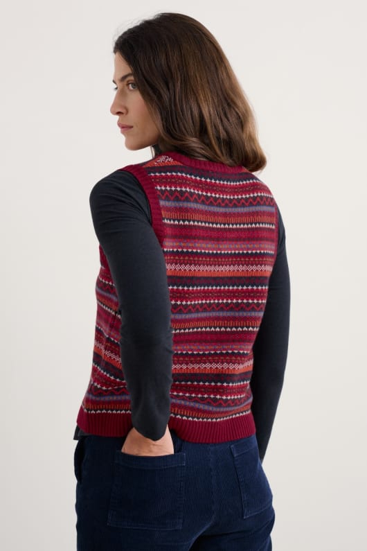 percella cove fair isle knitted vest