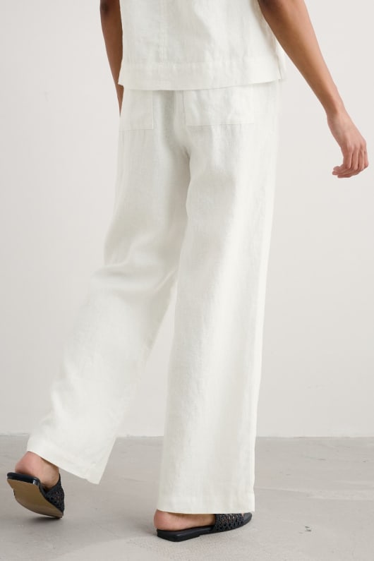 tide flow wide leg linen trousers