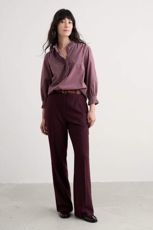 lowena wool-blend straight leg suit trousers