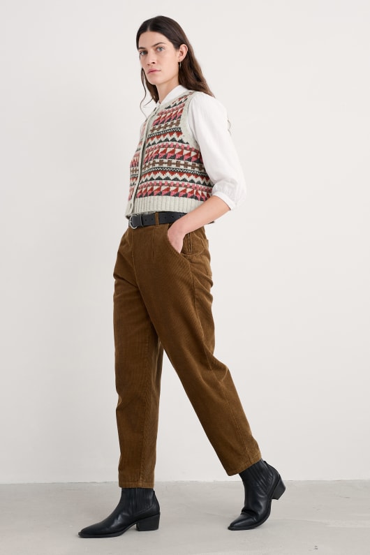 trethornes tapered cord trousers