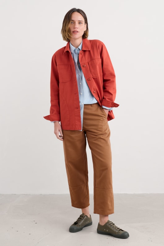 painted forms organic cotton tapered trousers