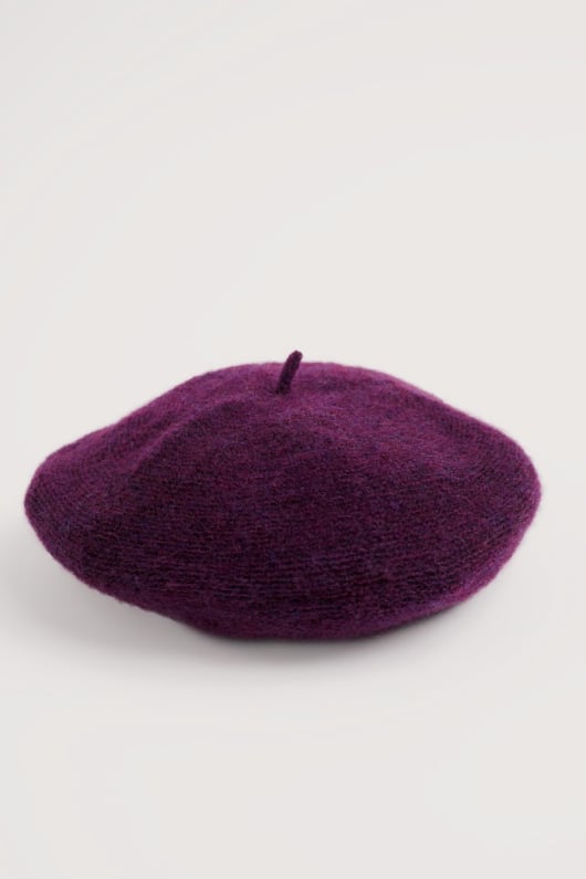 needle tip mohair blend beret