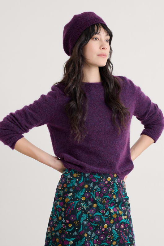 needle tip mohair blend beret
