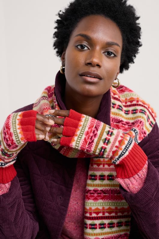 mabyn fair isle fingerless gloves