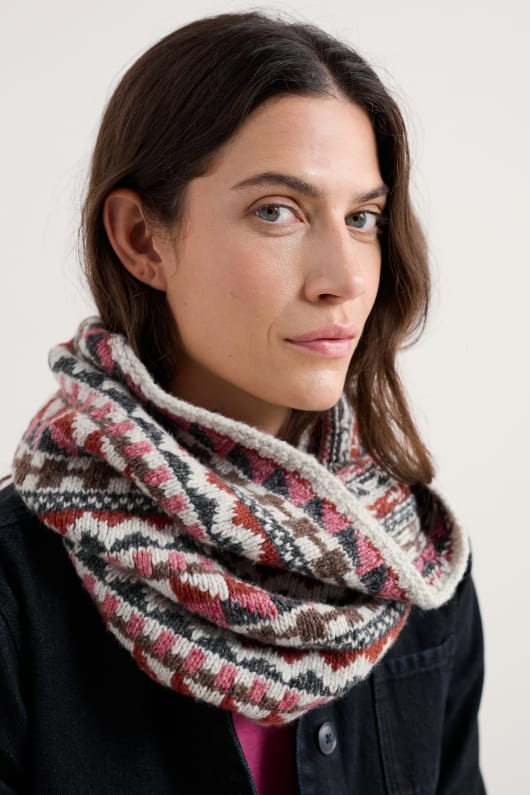 weatherhill fair isle wool blend snood
