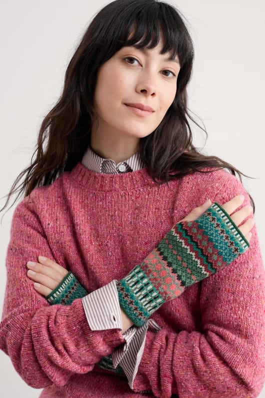 malva fingerless mittens
