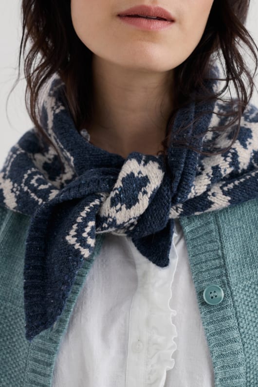 wild bilberry knitted triangle scarf