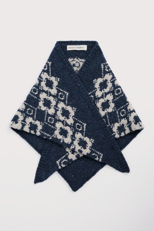 wild bilberry knitted triangle scarf