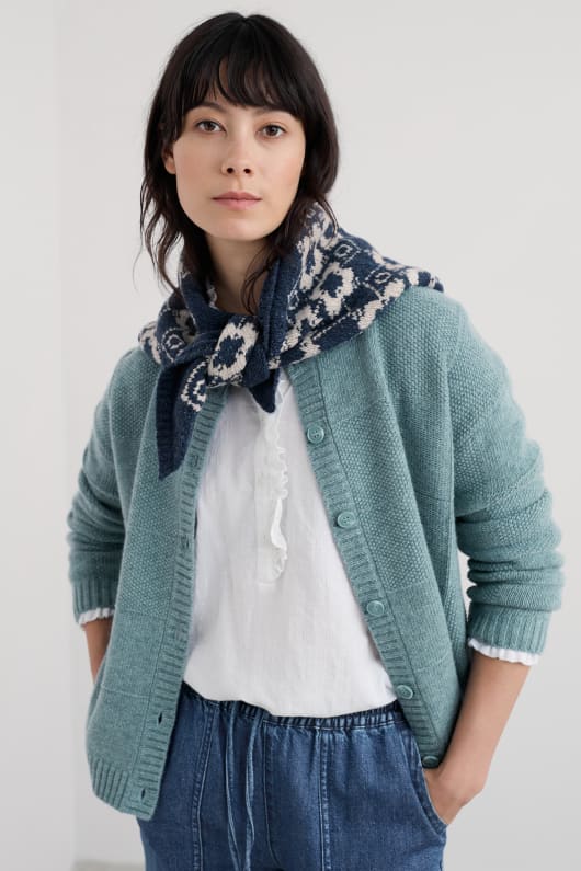 wild bilberry knitted triangle scarf