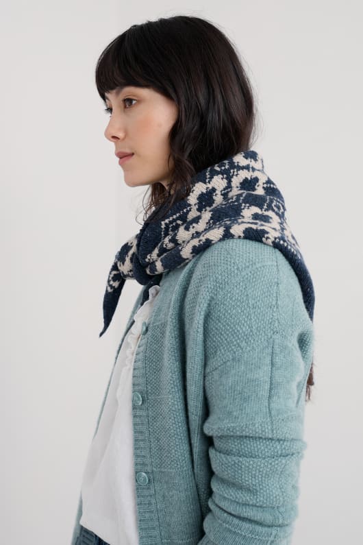 wild bilberry knitted triangle scarf